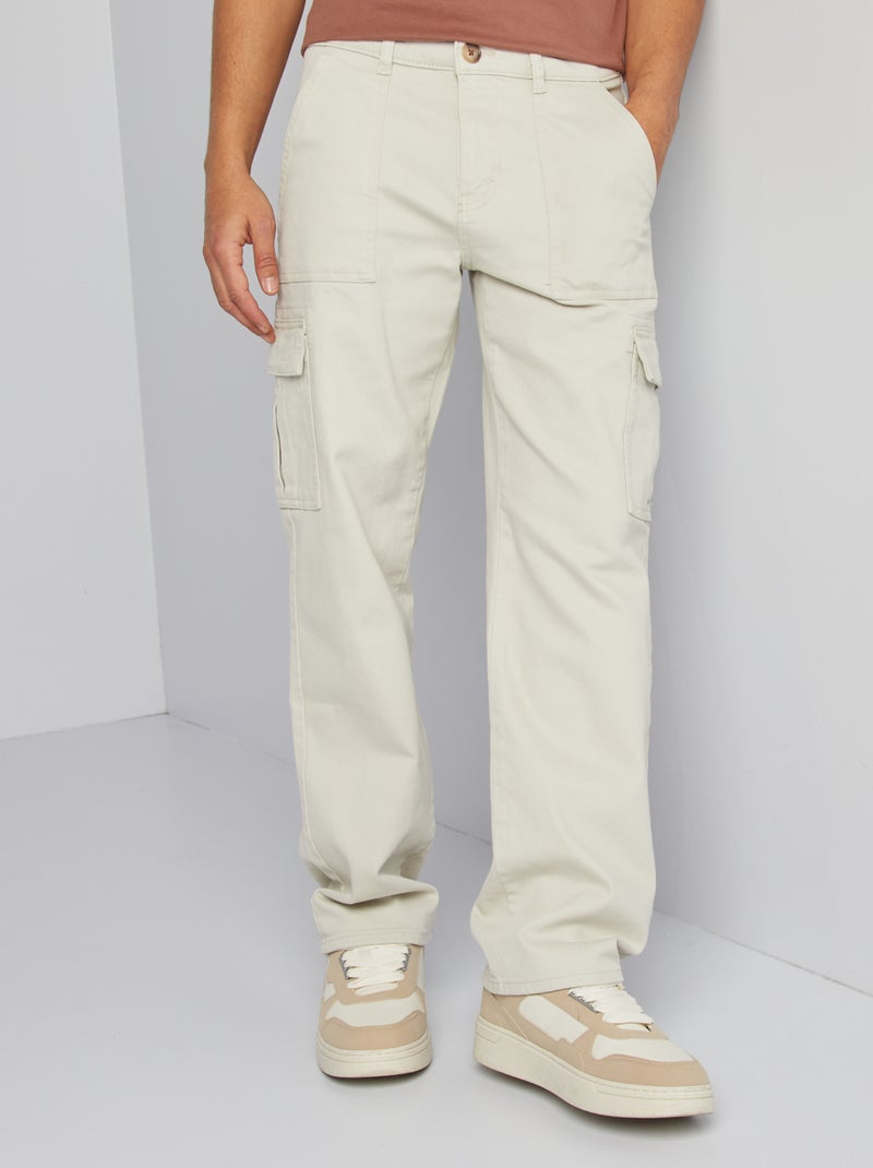 Pantalon multipoches coupe large Gris - Kiabi