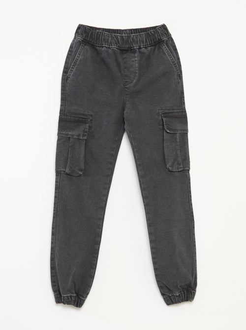 Pantalon multipoches en denim stretch - Coupe + ajustée - Kiabi