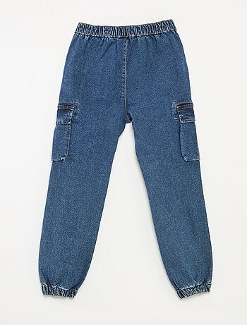 Pantalon multipoches en denim stretch - Coupe + confortable