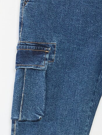 Pantalon multipoches en denim stretch - Coupe + confortable