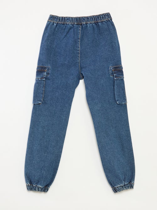 Pantalon multipoches en denim stretch - Coupe + confortable - Kiabi