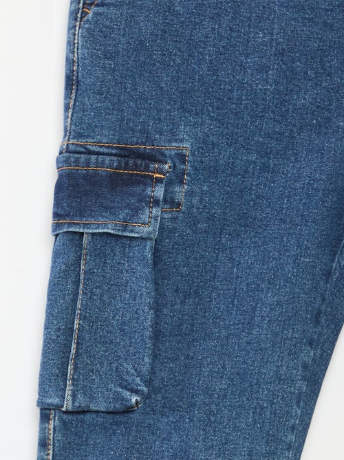 Pantalon multipoches en denim stretch - Coupe + confortable - Kiabi