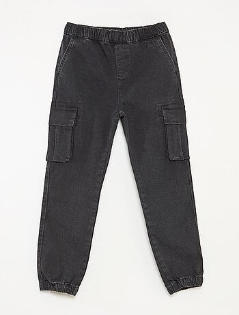 Pantalon multipoches en denim stretch - Coupe + confortable