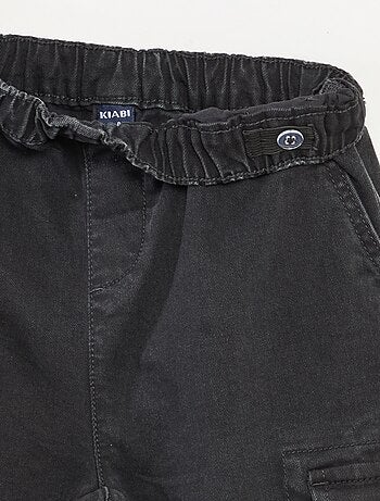 Pantalon multipoches en denim stretch - Coupe + confortable