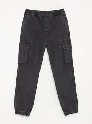 Pantalon multipoches en denim stretch - Coupe + confortable