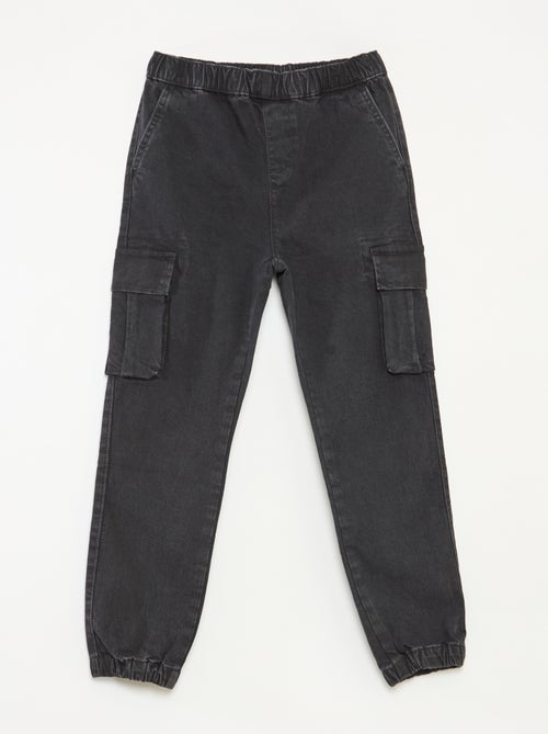 Pantalon multipoches en denim stretch - Coupe + confortable - Kiabi