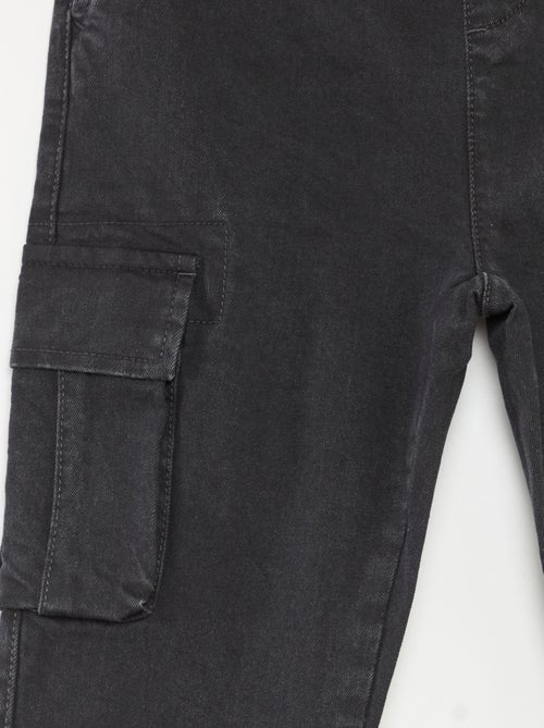 Pantalon multipoches en denim stretch - Coupe + confortable - Kiabi