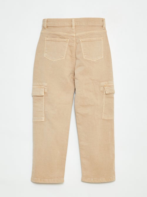 Pantalon multipoches en twill- Coupe + confortable - Kiabi