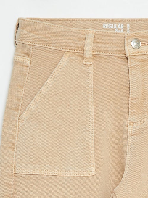 Pantalon multipoches en twill- Coupe + confortable - Kiabi