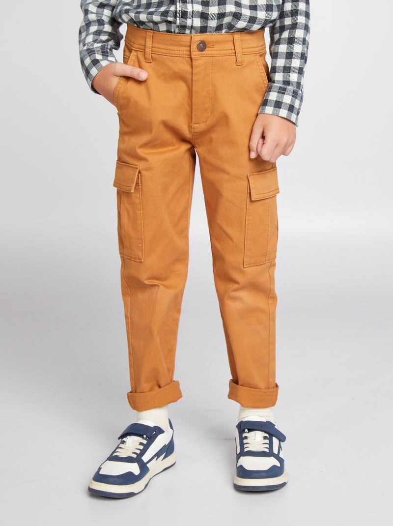 Pantalon multipoches Marron - Kiabi
