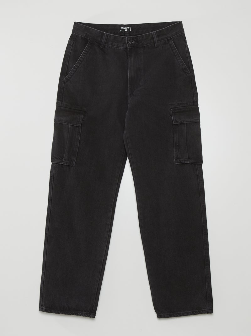 Pantalon multipoches Noir - Kiabi