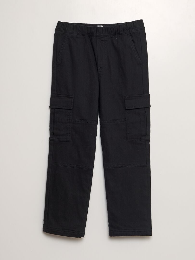 Pantalon multipoches noir - Kiabi