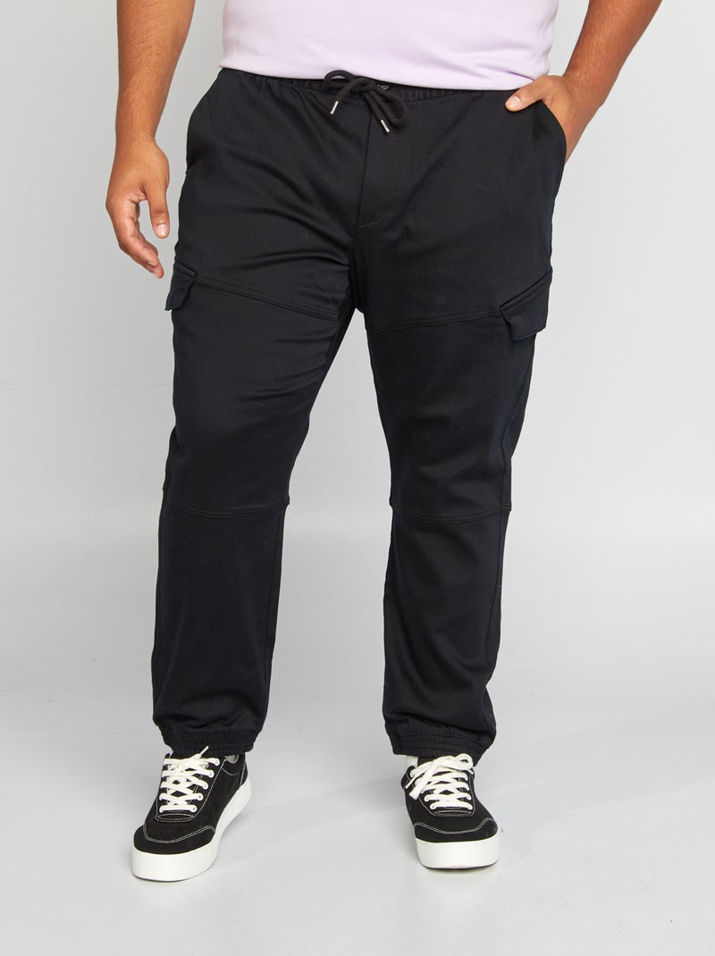 Pantalon multipoches noir - Kiabi