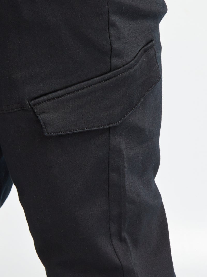 Pantalon multipoches noir - Kiabi