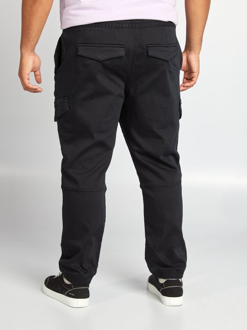 Pantalon multipoches noir - Kiabi