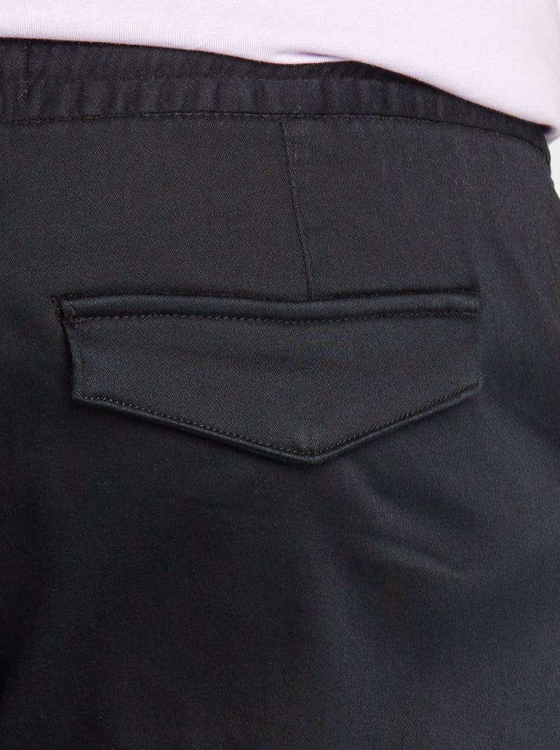 Pantalon multipoches noir - Kiabi