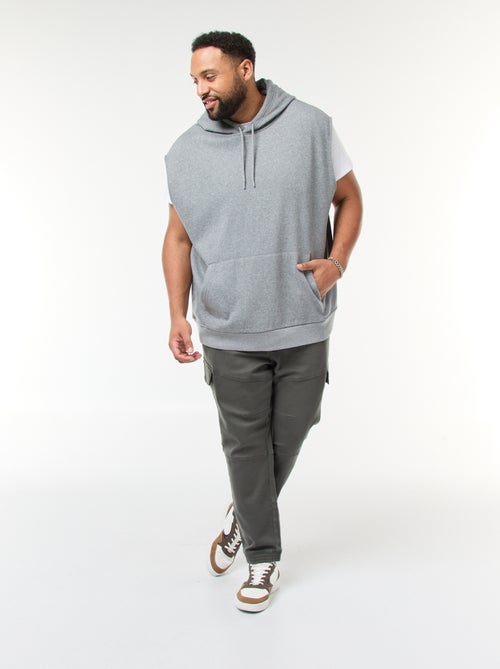 Pantalon multipoches uni avec ceinture élastiquée - Kiabi
