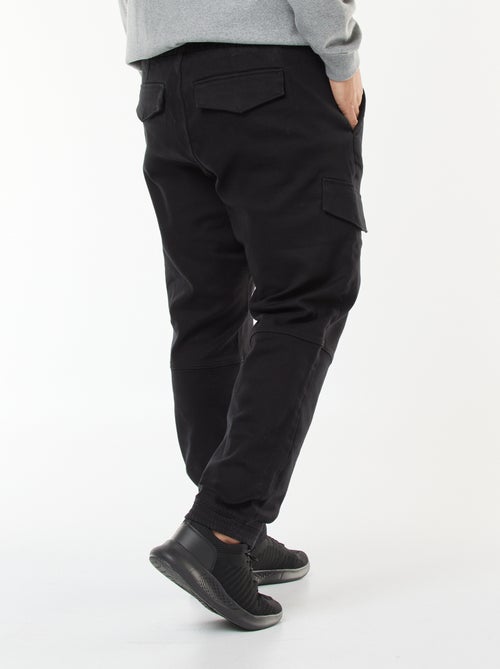 Pantalon multipoches uni avec ceinture élastiquée - Kiabi