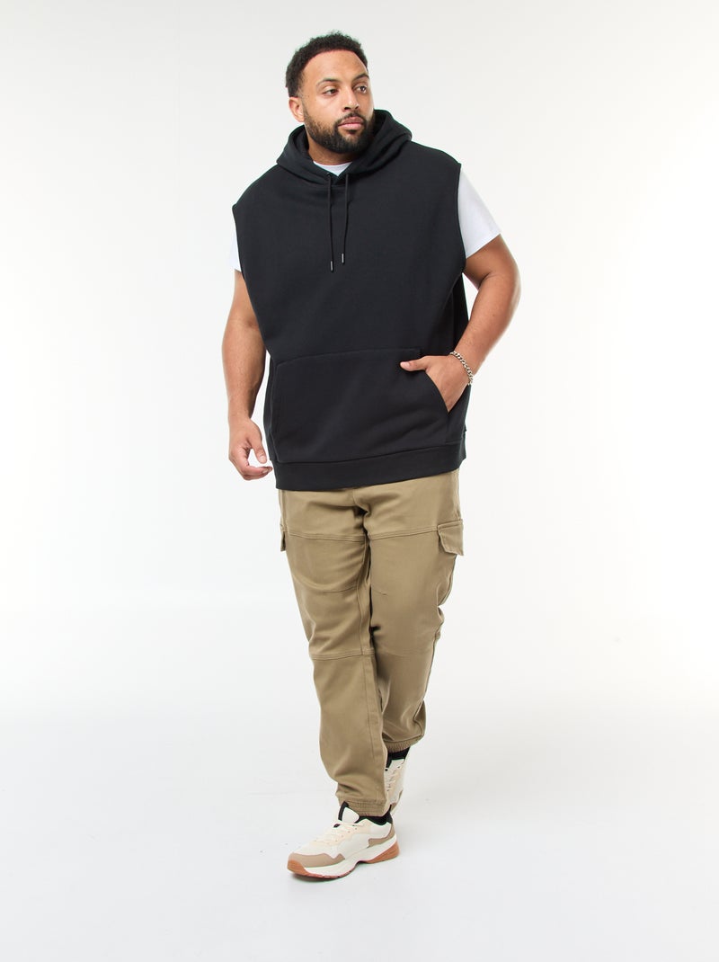 Pantalon multipoches uni avec ceinture élastiquée Vert - Kiabi