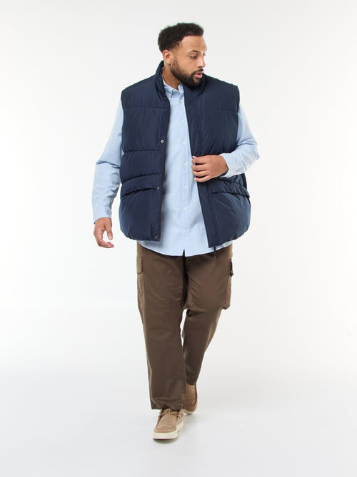 Pantalon multipoches uni avec passant pour ceinture - Kiabi