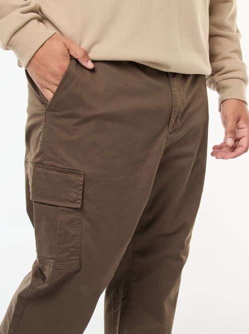 Pantalon multipoches uni avec passant pour ceinture - Kiabi