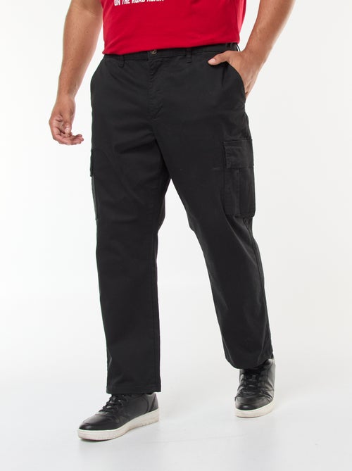 Pantalon multipoches uni avec passant pour ceinture - Kiabi
