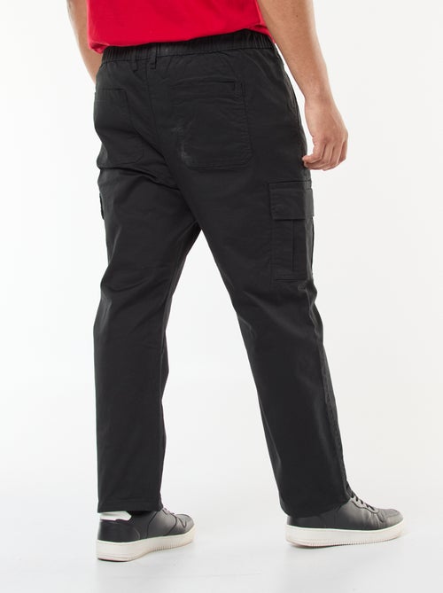 Pantalon multipoches uni avec passant pour ceinture - Kiabi
