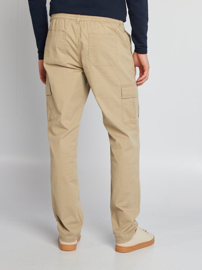 Pantalon multipoches uni Beige - Kiabi