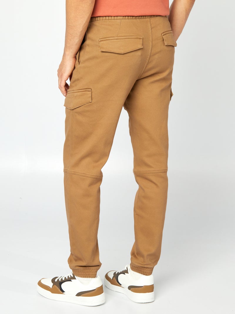 Pantalon multipoches uni Marron - Kiabi