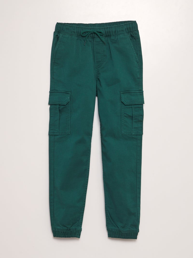 Pantalon multipoches Vert - Kiabi