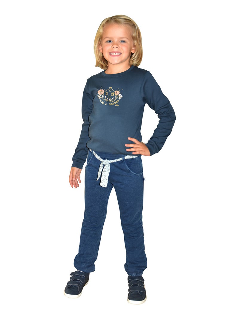 PANTALON MYRIAM MOLLETON ENFANT Bleu - Kiabi