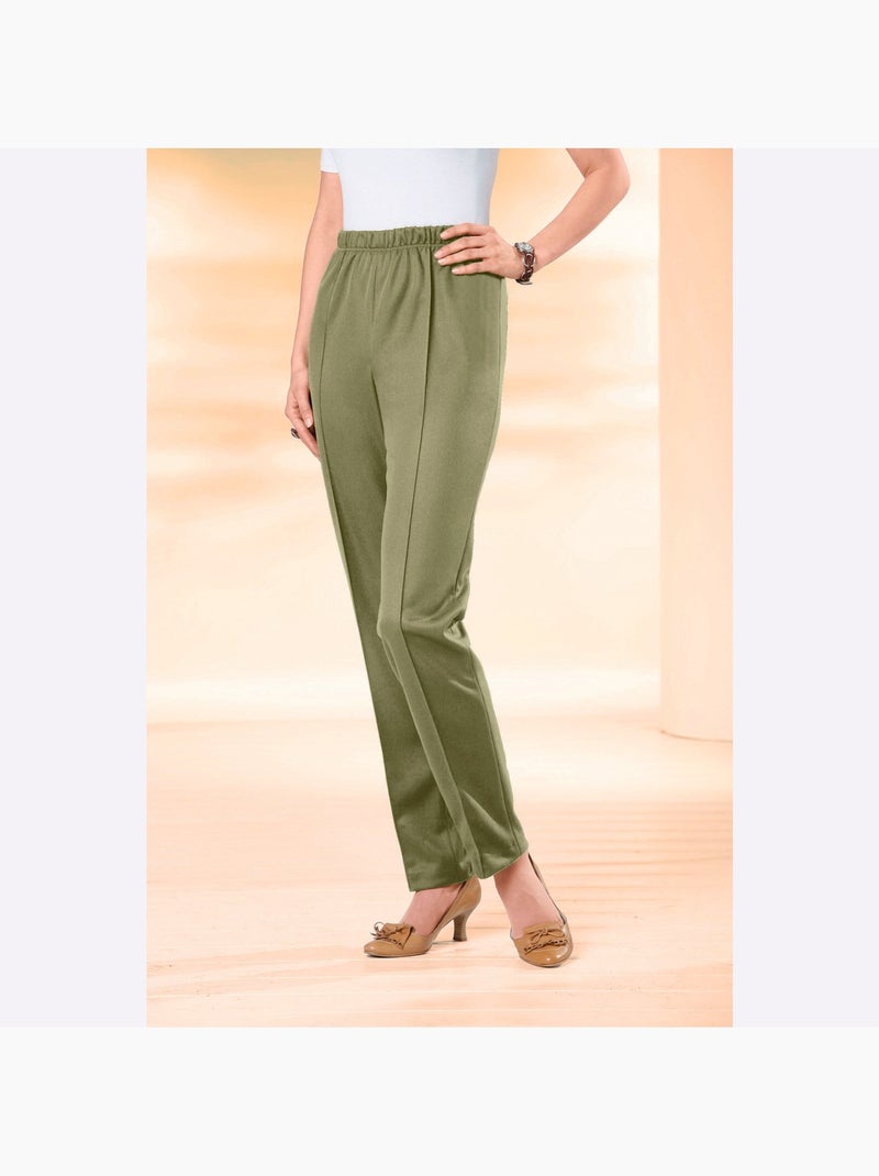 Pantalon Nervures Affinantes - Taille Courte - Moda Vilona Vert - Kiabi