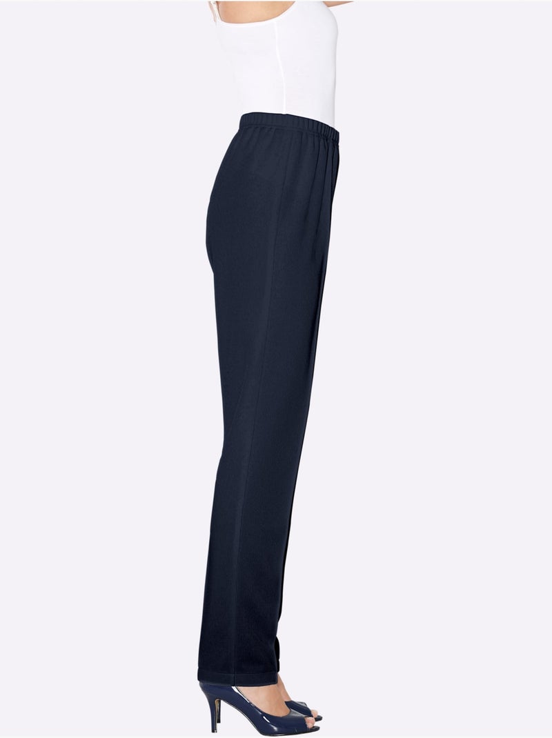 Pantalon Nervures Affinantes - Taille Standard - Moda Vilona Bleu marine - Kiabi