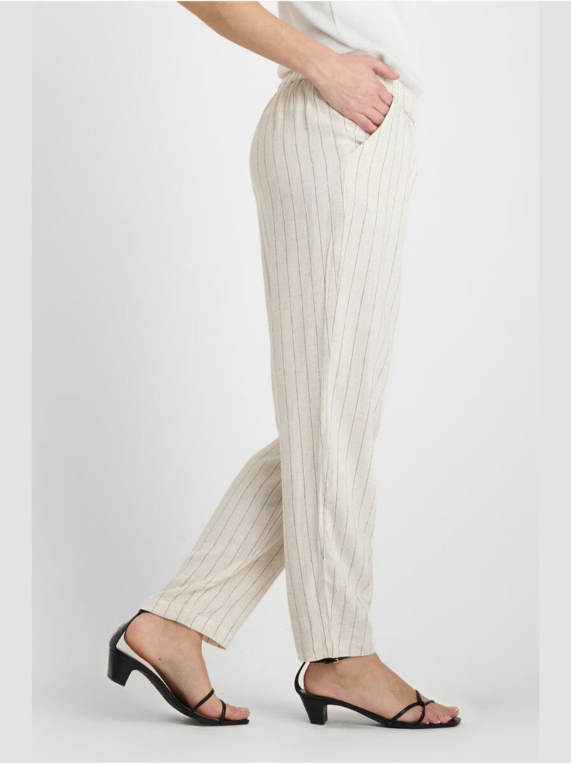 Pantalon oliver droite 'le temps des cerises' Blanc - Kiabi