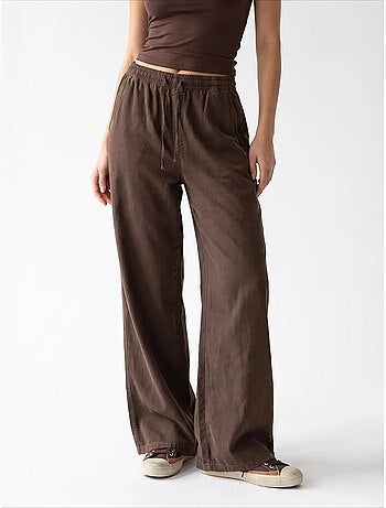 Pantalon palazzo à jambe large en tencel mixray