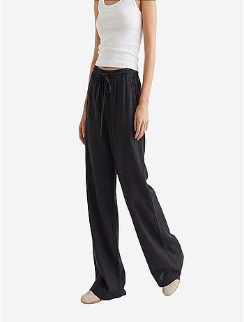 Pantalon palazzo à jambe large en tencel mixray