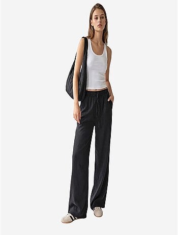 Pantalon palazzo à jambe large en tencel mixray