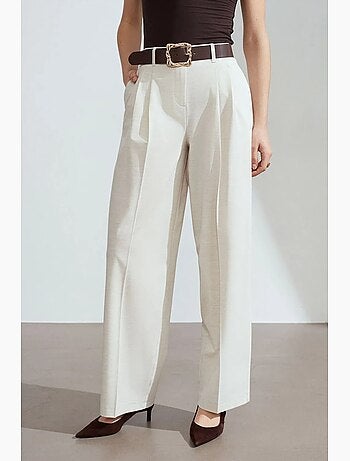 Pantalon palazzo à jambe large et ceinture dilvin
