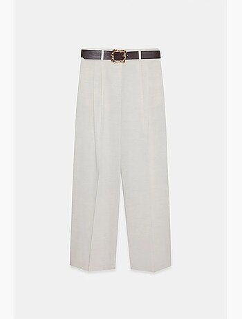 Pantalon palazzo à jambe large et ceinture dilvin