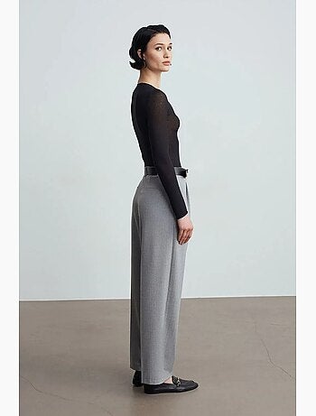 Pantalon palazzo à jambe large et ceinture dilvin