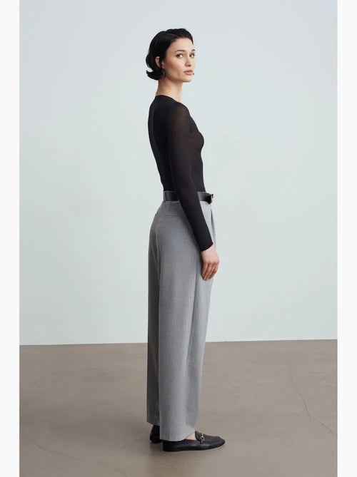 Pantalon palazzo à jambe large et ceinture dilvin - Kiabi