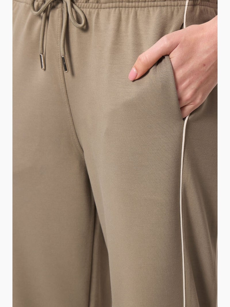 Pantalon palazzo à jambe large tommy Kaki - Kiabi