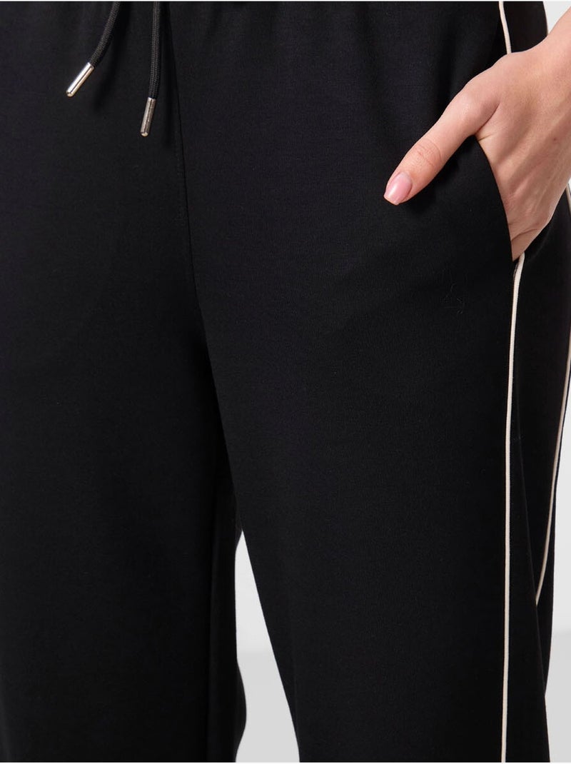 Pantalon palazzo à jambe large tommy Noir - Kiabi