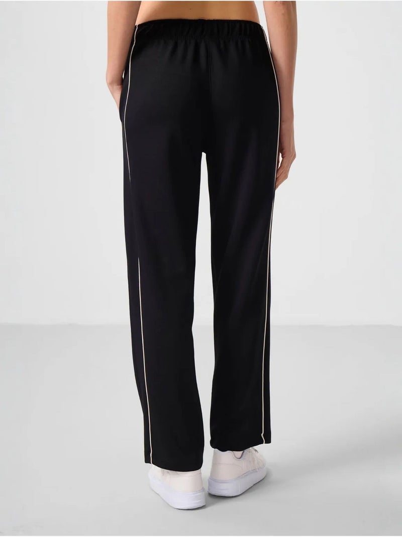 Pantalon palazzo à jambe large tommy Noir - Kiabi