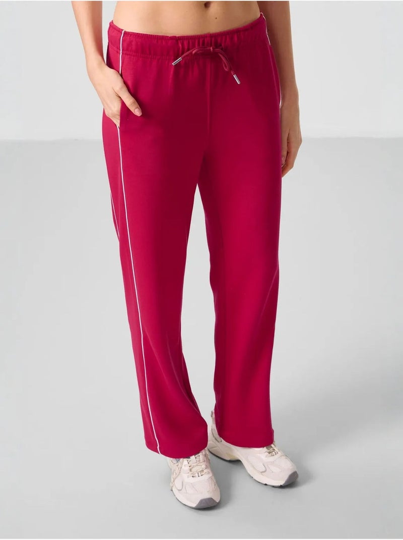 Pantalon palazzo à jambe large tommy Rouge cachemire - Kiabi