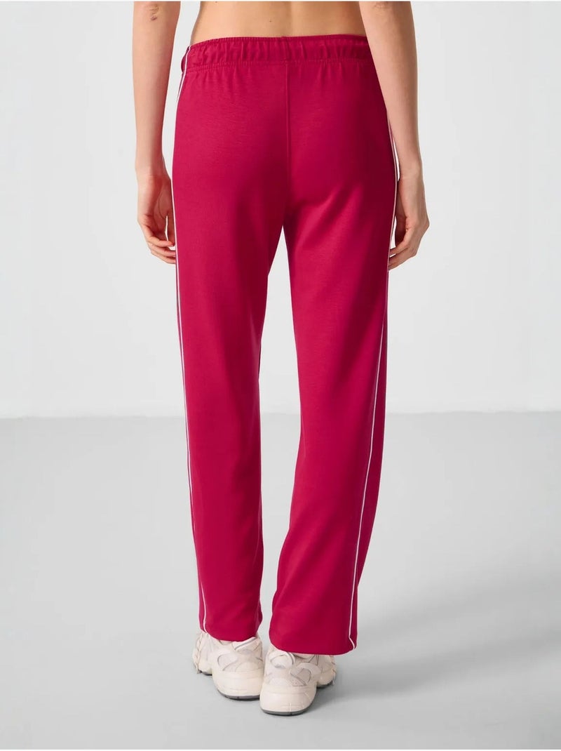 Pantalon palazzo à jambe large tommy Rouge cachemire - Kiabi
