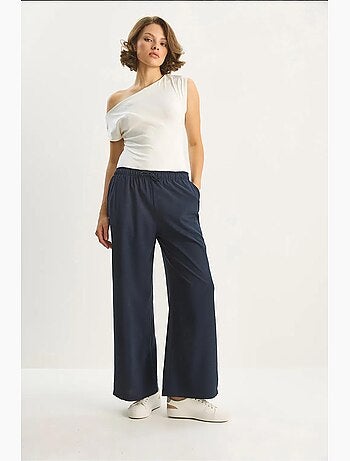 Pantalon palazzo à jambes larges et fermeture à nouer lucci