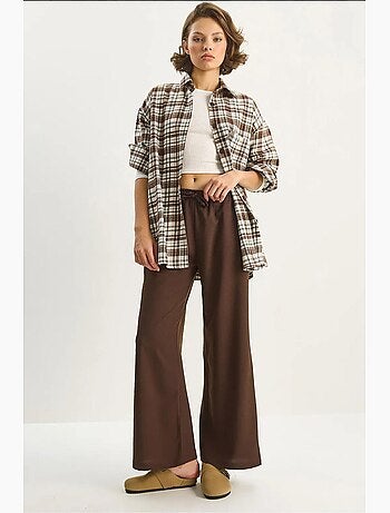 Pantalon palazzo à jambes larges et fermeture à nouer lucci