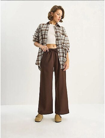 Pantalon palazzo à jambes larges et fermeture à nouer lucci