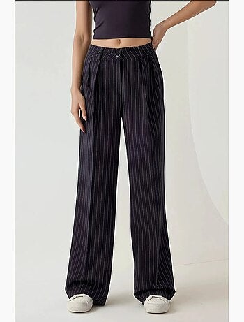 Pantalon palazzo à taille haute et jambes larges à rayures hiccup